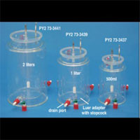 Jacketed Glass Reservoirs with Bottom Drain